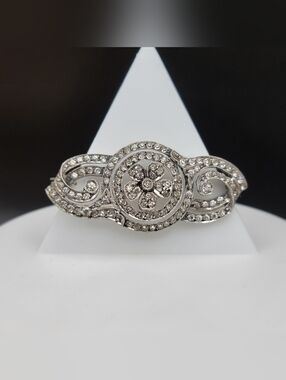 Vintage Birks Sterling Silver Rhinestone Brooch Art Deco, Germany, 1920s–1930s